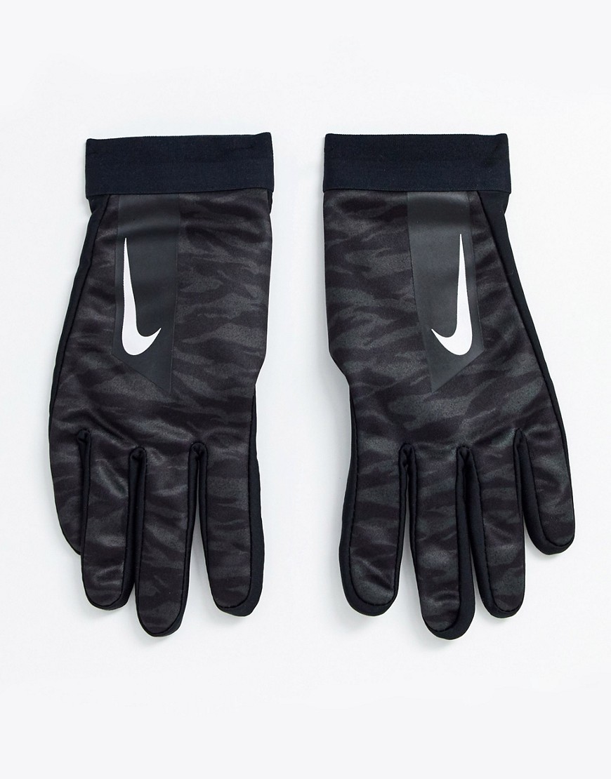фото Черные перчатки с камуфляжным принтом nike football-черный