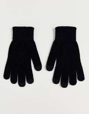 фото Черные перчатки с отделкой для сенсорных устройств svnx-черный 7x