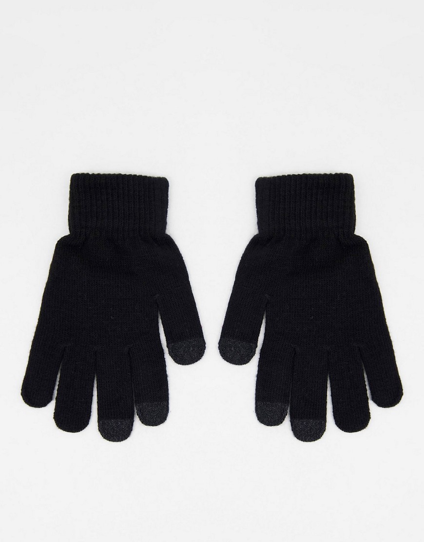 фото Черные перчатки с отделкой для сенсорных устройств svnx-черный цвет