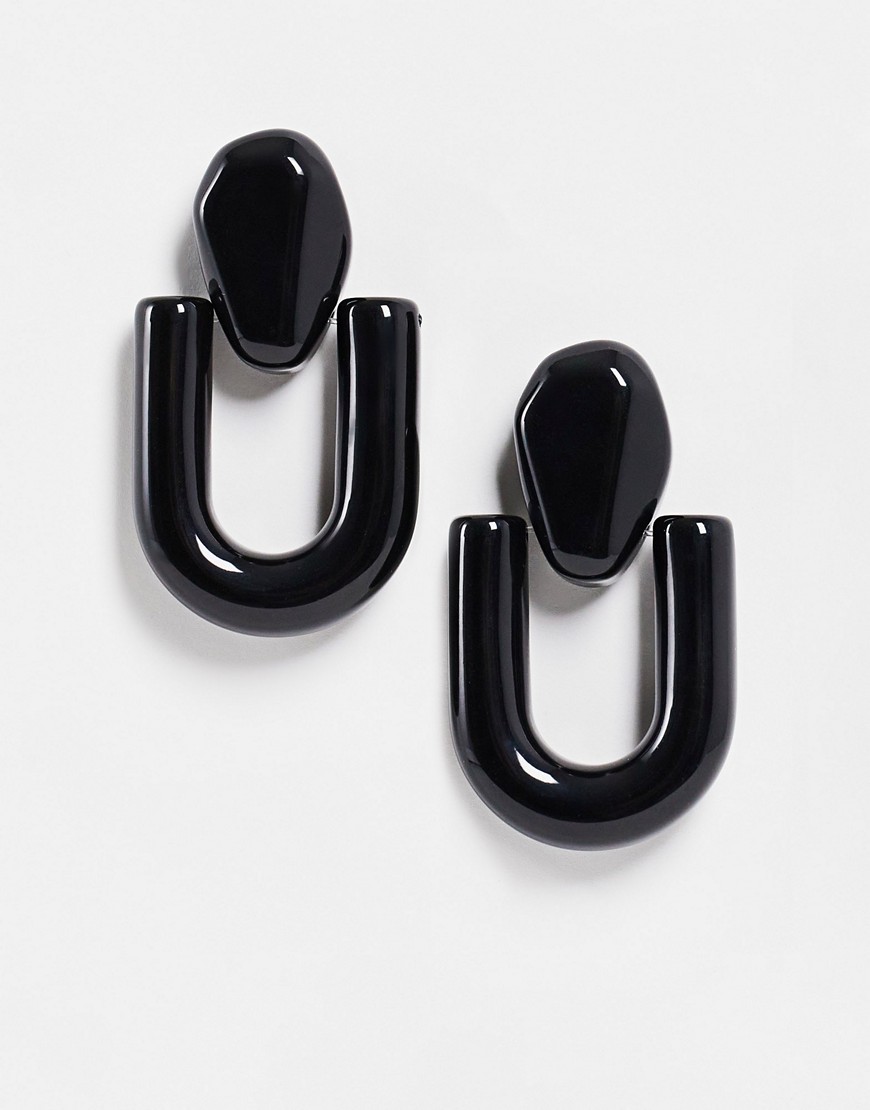 фото Черные пластмассовые серьги nali-черный цвет