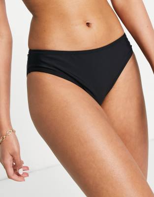   Asos Черные плавки бикини с высокими вырезами на бедрах Pour Moi из коллекции Fuller Bust-Черный
