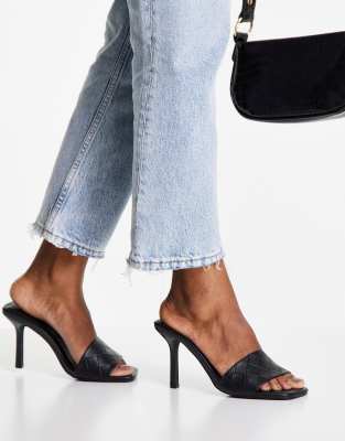 Cандалии на каблуке  Asos Черные плетеные мюли New Look-Черный цвет