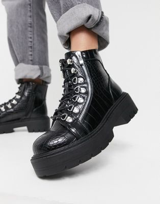 фото Черные походные ботинки на массивной подошве glamorous-черный цвет