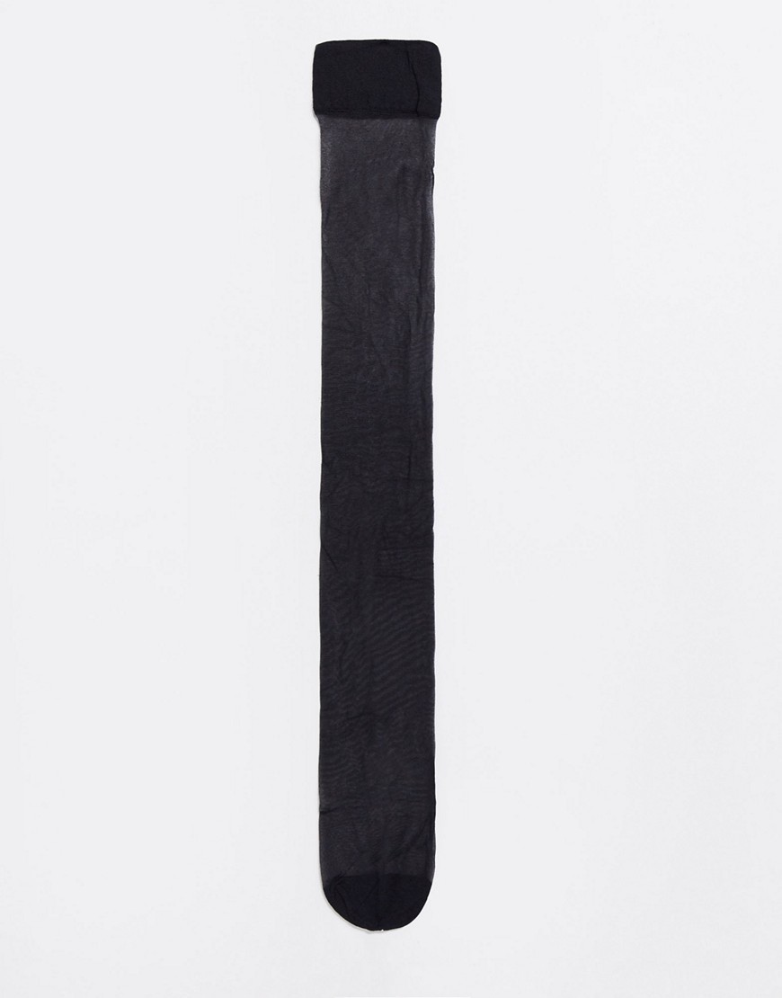 фото Черные прозрачные носки выше колена asos design-черный