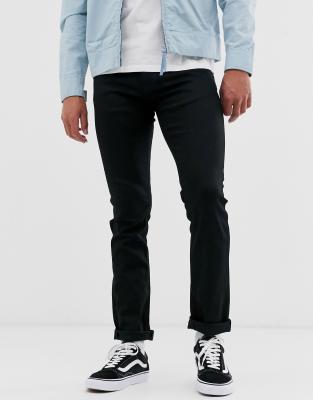   Asos Черные прямые джинсы зауженного кроя Nudie Jeans Co-Черный цвет