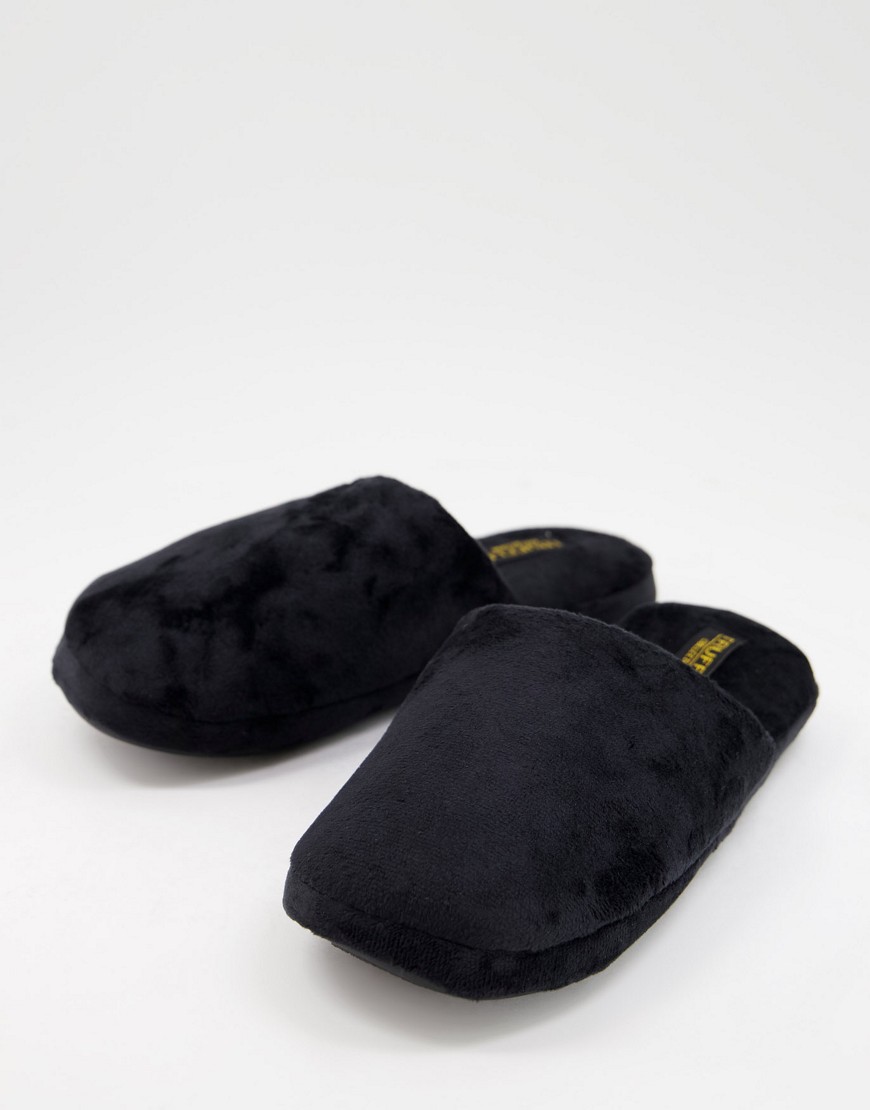 фото Черные пушистые мюли-слиперы truffle collection-черный цвет