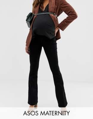 фото Черные расклешенные джинсы asos design maternity-черный asos maternity