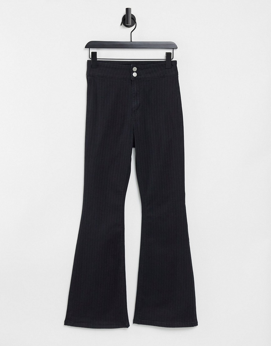 фото Черные расклешенные джинсы topshop joni-черный цвет