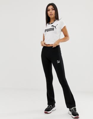 фото Черные расклешенные леггинсы puma classics-черный