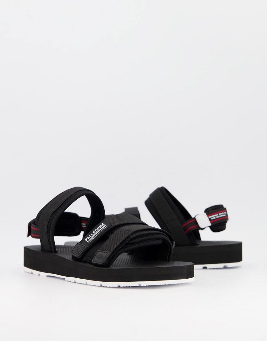фото Черные сандалии для прогулок с ремешком в спортивном стиле palladium-черный цвет