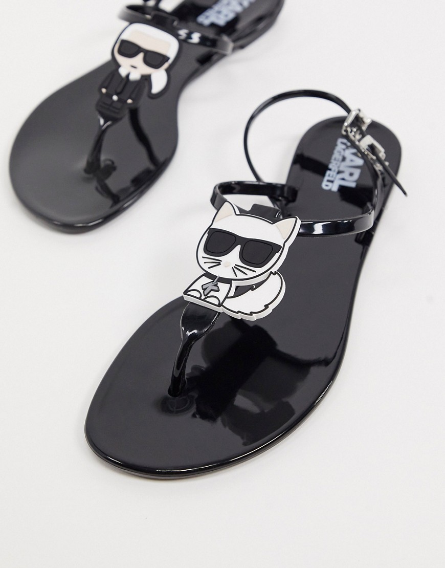 фото Черные сандалии из гибкого пластика karl lagerfeld-черный