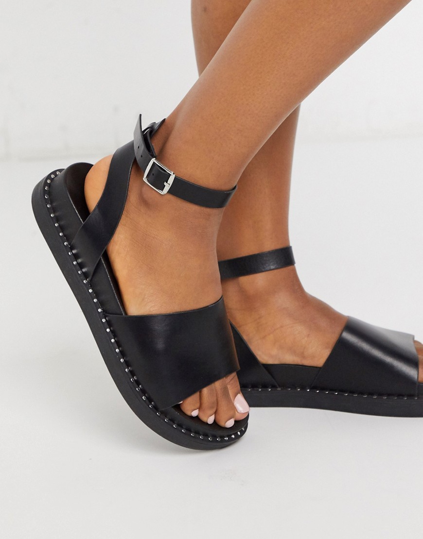фото Черные сандалии на плоской подошве glamorous-черный