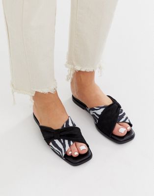 фото Черные сандалии с кожаным бантиком asos white - wallflower-мульти