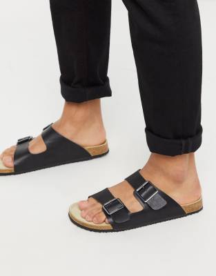 Черные сандалии с пряжками ASOS DESIGN-Черный цвет