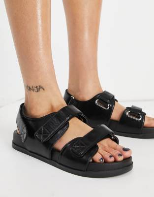 ASOS Basics Черные сандалии в спортивном стиле ASOS DESIGN Factually-Черный цвет