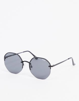   Asos Черные шестигранные солнцезащитные очки Quay Australia Atomic-Черный цвет