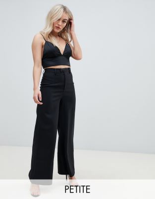 фото Черные широкие брюки missguided petite-черный