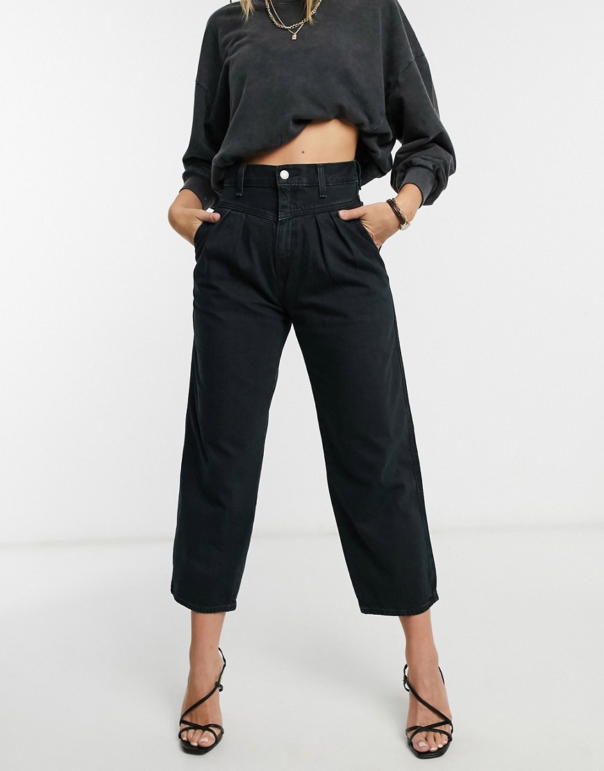 фото Черные широкие джинсы в стиле 80-х со складками levi's-черный