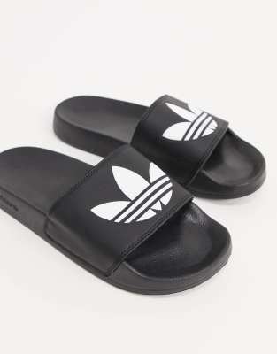 фото Черные шлепанцы adidas originals adilette-черный