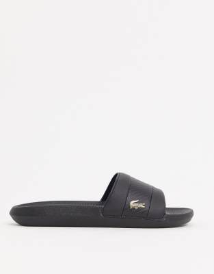 Черные шлепанцы Lacoste-Черный