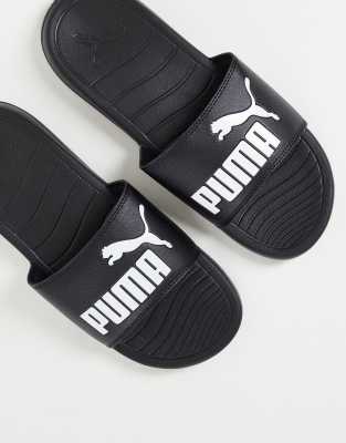 Новинки: обувь Черные шлепанцы Puma Popcat-Черный