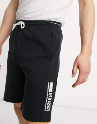 фото Черные шорты из джерси boss athleisure headlo 1-черный цвет