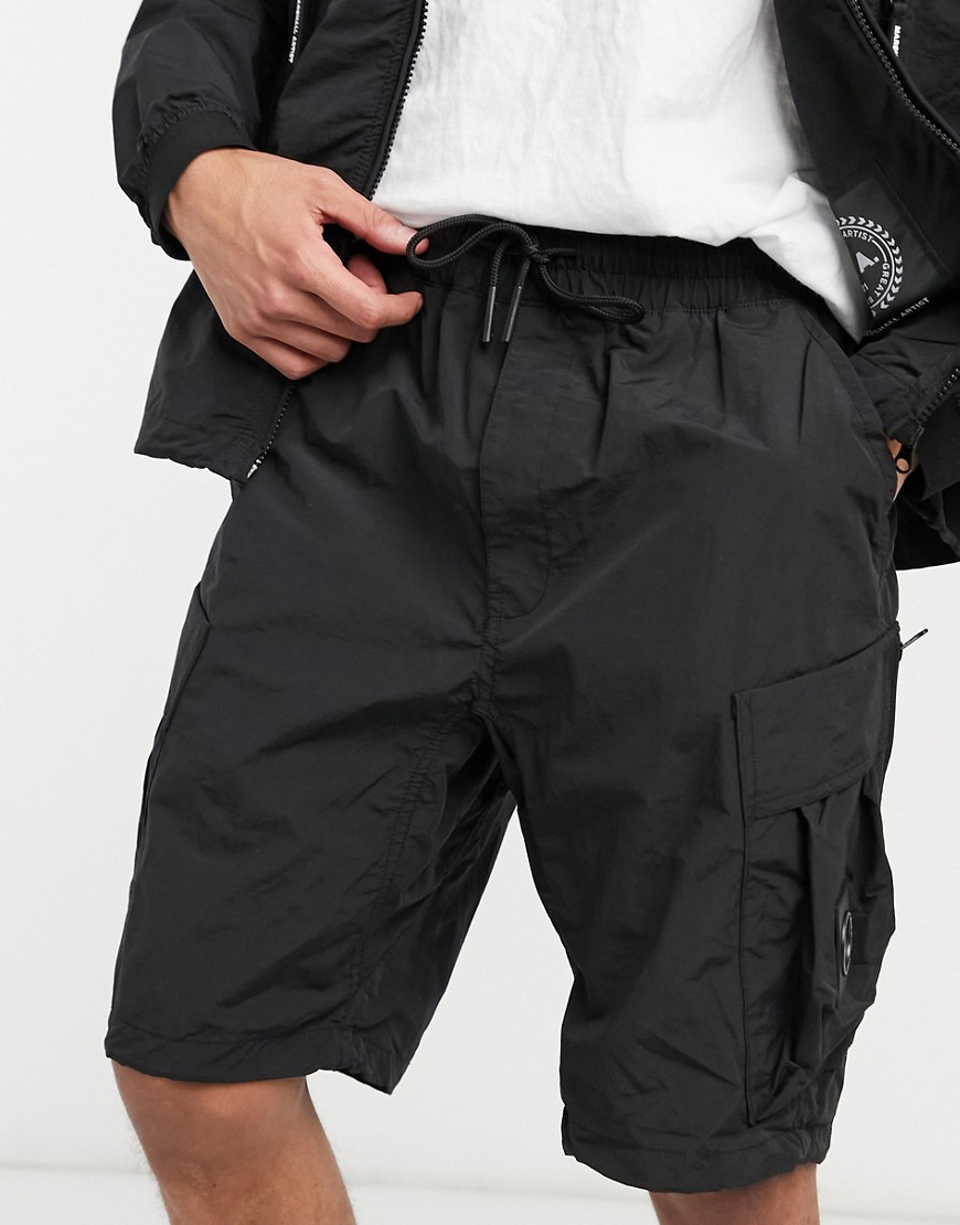 фото Черные шорты карго из хлопка и полиамида marshall artist-черный цвет