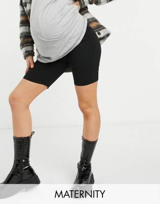   Asos Черные шорты-леггинсы с завышенной талией River Island Maternity-Черный цвет