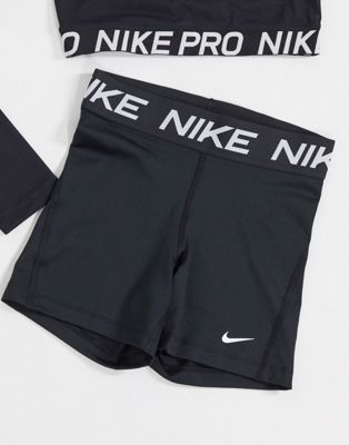 nike pro training 5 inch shorts in black