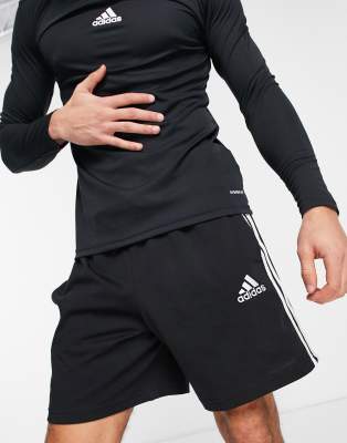 фото Черные шорты с 3 полосками adidas performance essential-черный