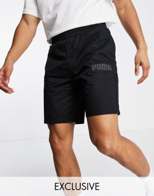 фото Черные шорты с логотипом puma basic-черный цвет