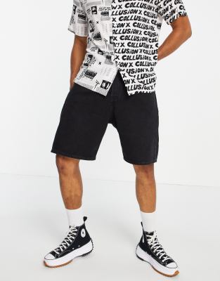Черные шорты широкого кроя Jack & Jones Intelligence Tony-Черный цвет