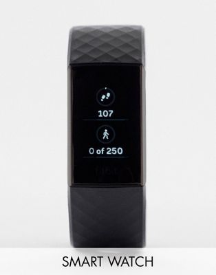 фото Черные смарт-часы fitbit charge 3-черный