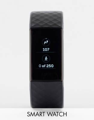 фото Черные смарт-часы fitbit charge 3-черный