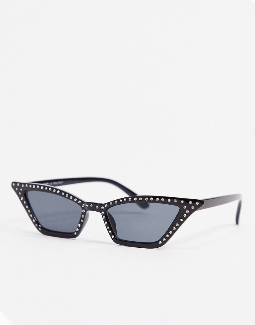 фото Черные солнцезащитные очки "кошачий глаз" с отделкой aj morgan-черный цвет