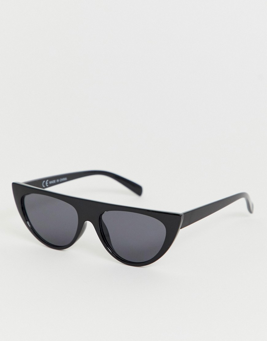 фото Черные солнцезащитные очки "кошачий глаз" с плоским верхом bershka-черный