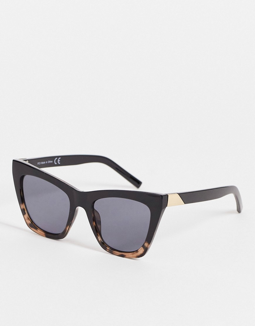 фото Черные солнцезащитные очки «кошачий глаз» в стиле oversized topshop-разноцветный