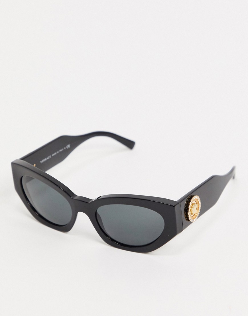 фото Черные солнцезащитные очки \"кошачий глаз\" versace 0ve4376b-черный