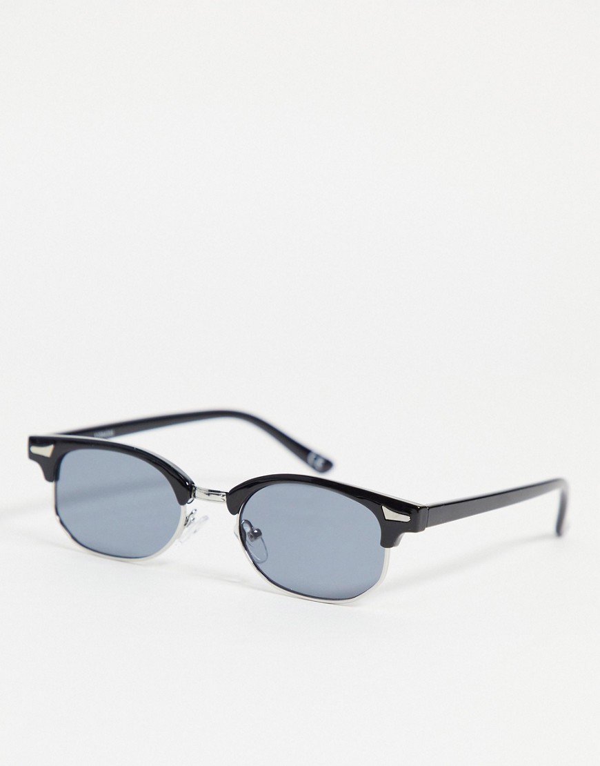 фото Черные солнцезащитные очки с дымчатыми стеклами в стиле ретро asos design-черный цвет