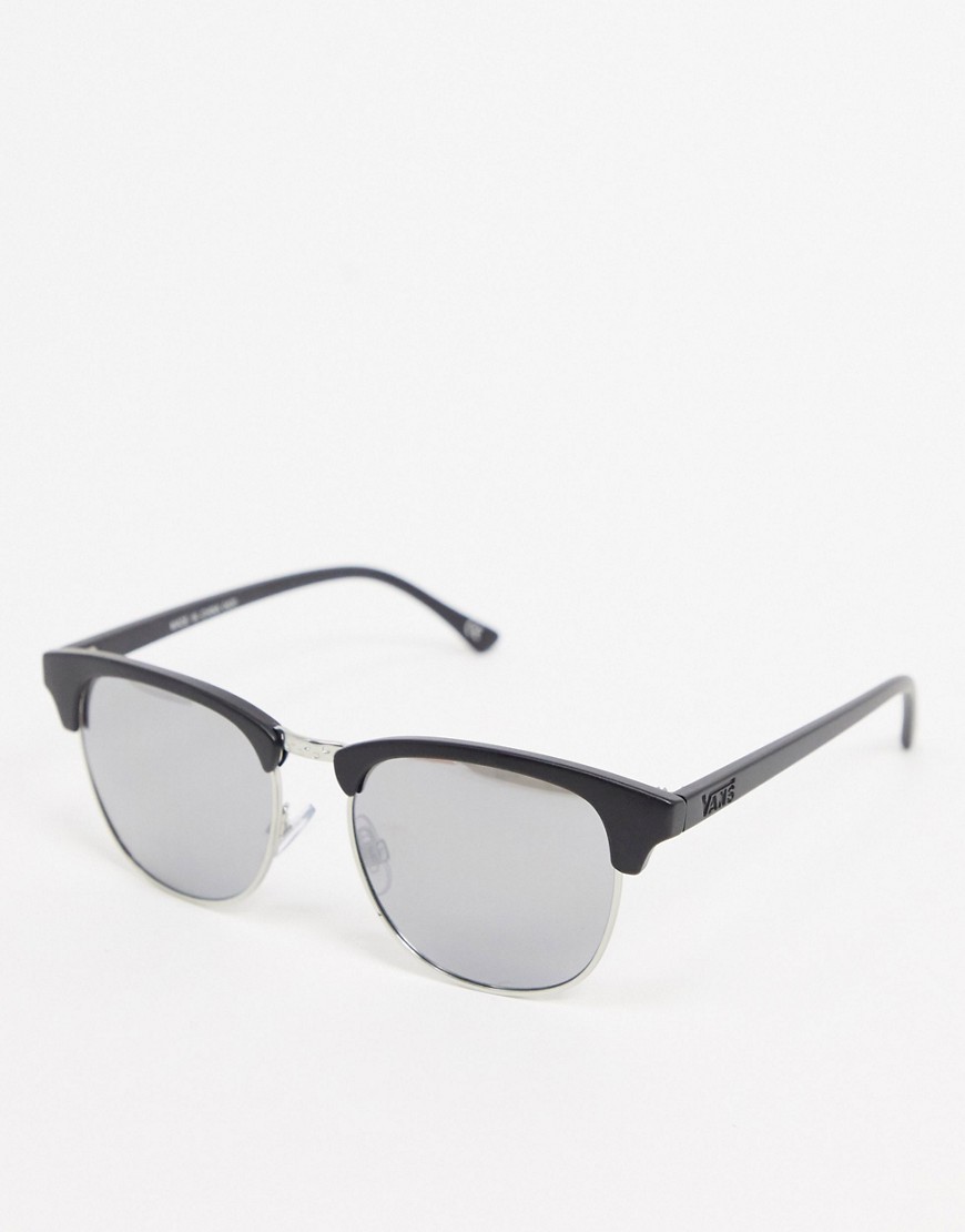 фото Черные солнцезащитные очки с серебристыми зеркальными стеклами vans dunville-черный