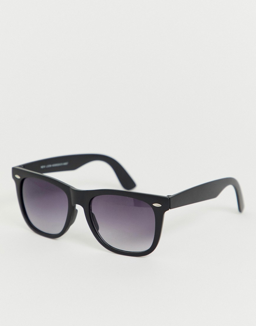 фото Черные солнцезащитные очки в квадратной оправе new look-черный