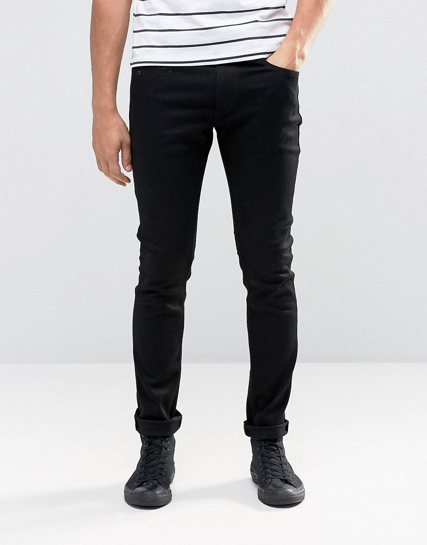 фото Черные стретчевые джинсы скинни replay jondrill-черный