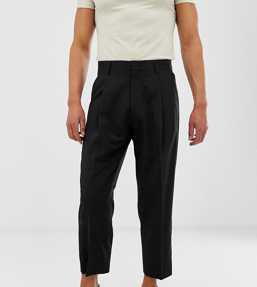 фото Черные строгие брюки с широкими штанинами noak-бежевый