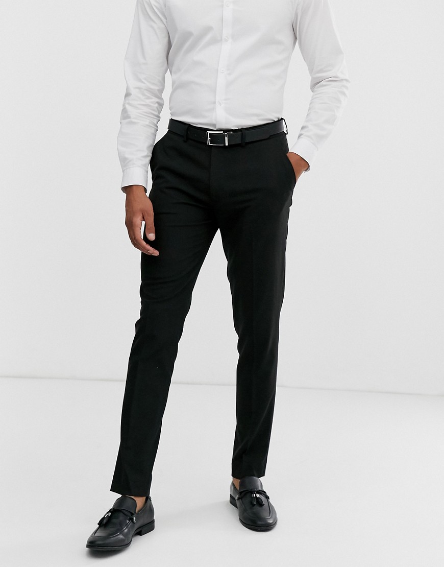 фото Черные строгие брюки скинни asos design-черный