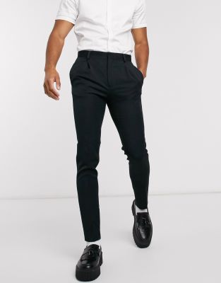 Строгие брюки Черные супероблегающие брюки ASOS DESIGN-Черный цвет
