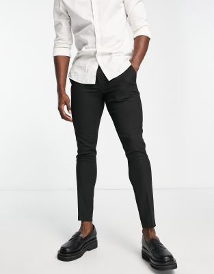 Строгие брюки Черные супероблегающие брюки ASOS DESIGN-Черный цвет