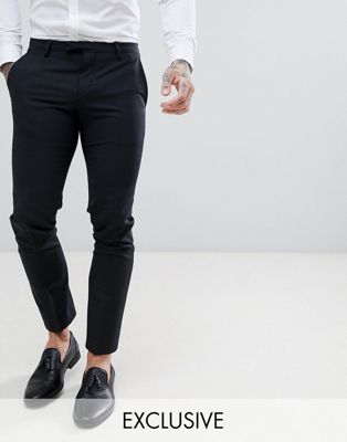 фото Черные супероблегающие брюки с добавлением шерсти noose & monkey-черный