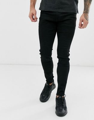 фото Черные супероблегающие джинсы hollister-черный