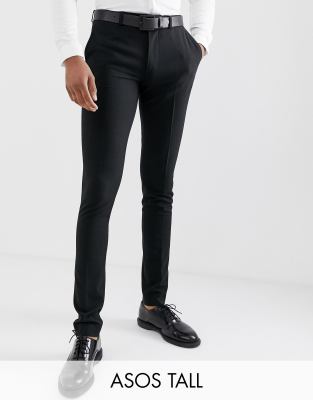 Черные супероблегающие строгие брюки ASOS DESIGN Tall-Черный цвет