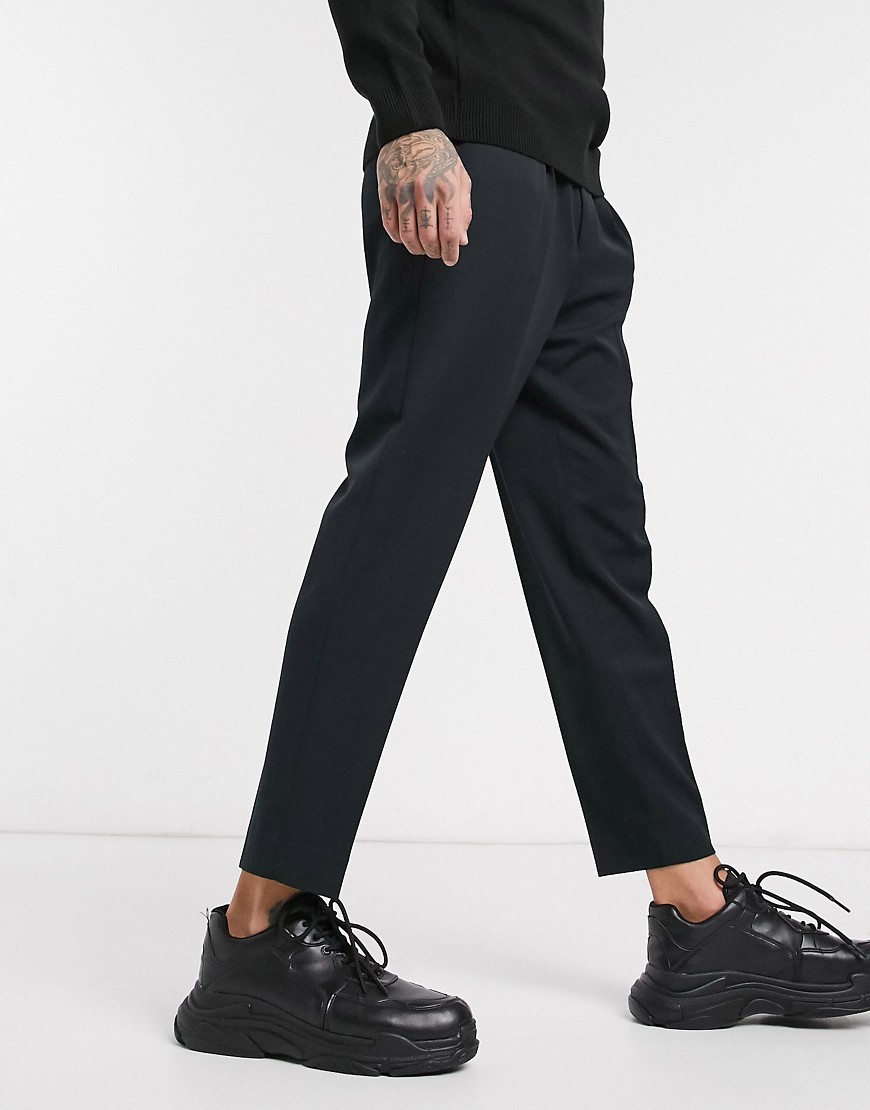 фото Черные суженные книзу брюки asos design-черный